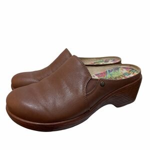 Alegria Sereniti Leather Clogs Womens EU 38 US 8-8.5 Aged Cognac Slip Resistant